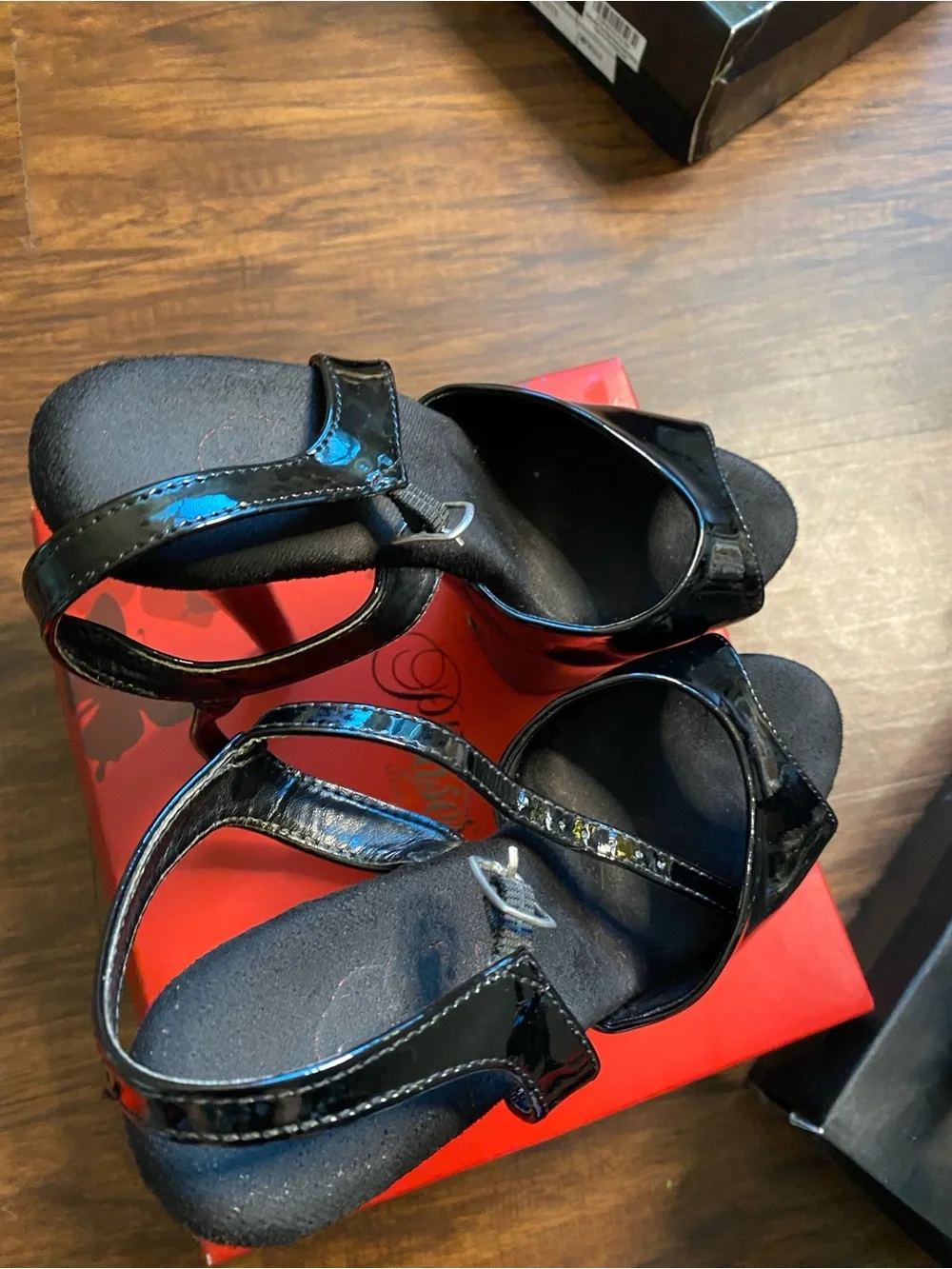 Pleaser Black Patent Platform Stiletto Sandals